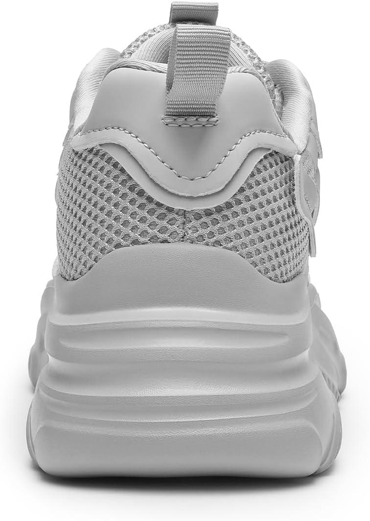 imageDREAM PAIRS Womens Platform Chunky Fashion Sneakers Jaxon Walking LaceUp Comfortable Dad Sneakers Workout Sport Work Casual Tennis ShoesGrey