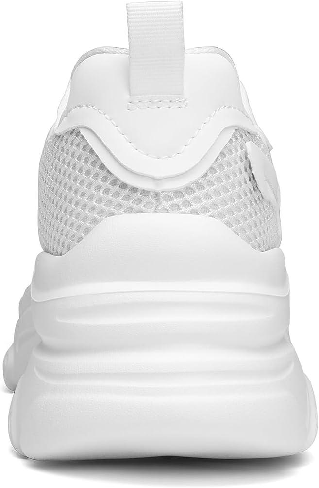 imageDREAM PAIRS Womens Platform Chunky Fashion Sneakers Jaxon Walking LaceUp Comfortable Dad Sneakers Workout Sport Work Casual Tennis ShoesWhite