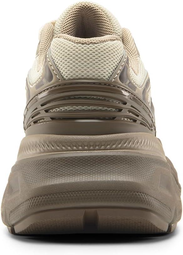 imageDREAM PAIRS Womens Platform Chunky Liv Fashion Sneakers Walking LaceUp Comfortable Y2KStyle Sneakers Workout Sport Work Casual Tennis ShoesBrownBeige