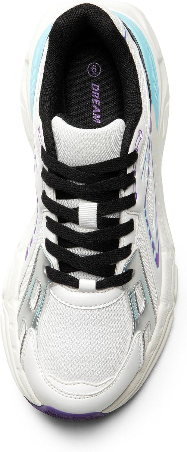 imageDREAM PAIRS Womens Platform Chunky Liv Fashion Sneakers Walking LaceUp Comfortable Y2KStyle Sneakers Workout Sport Work Casual Tennis ShoesWhitePurple