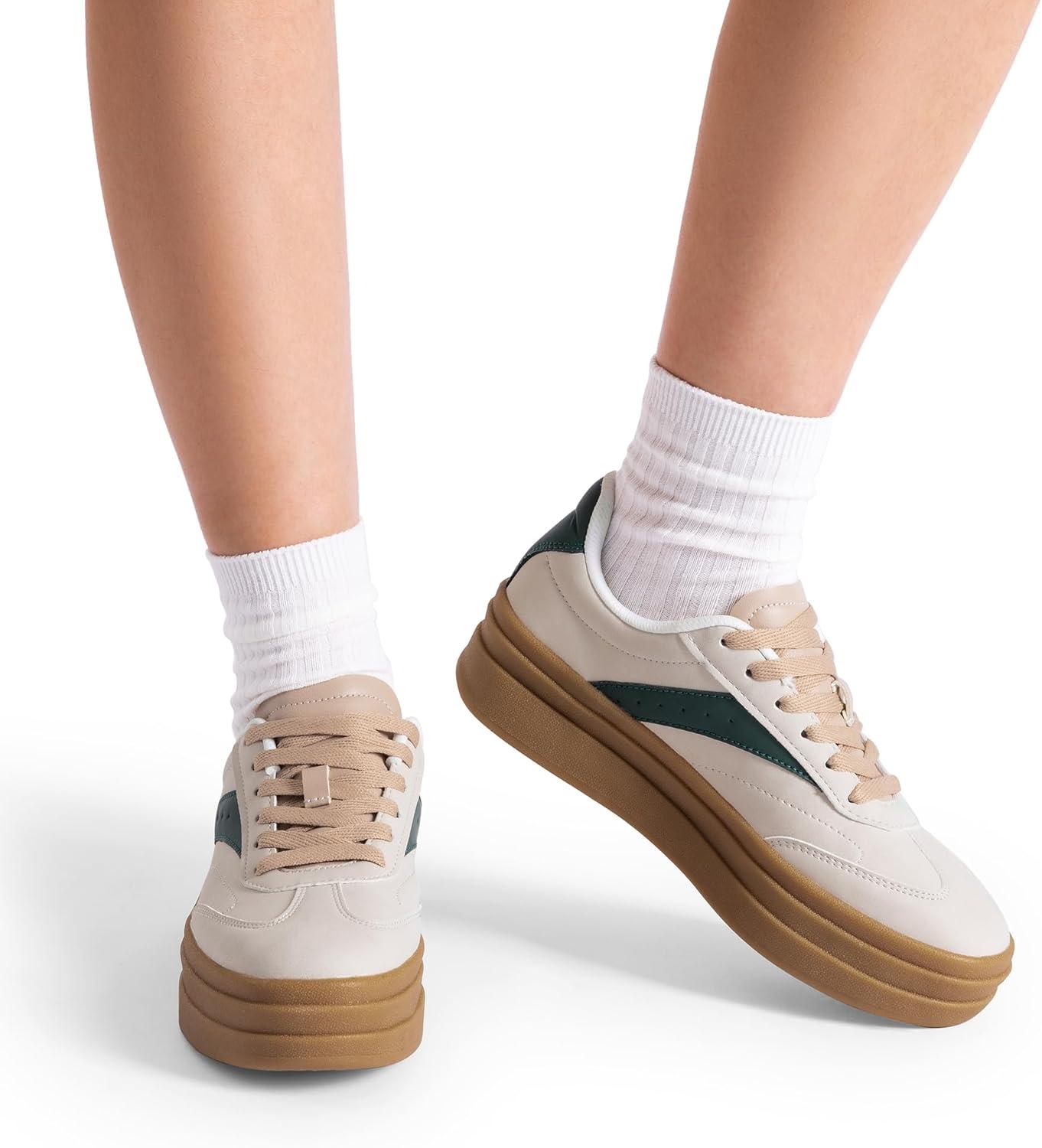 imageDREAM PAIRS Womens Platform Sneakers Walking Val Tennis LaceUp Comfortable Casual Fashion Sneakers ShoesGrey