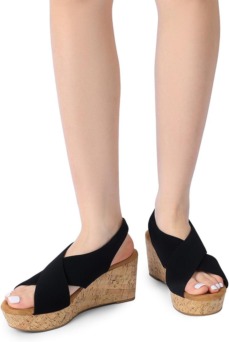 imageDREAM PAIRS Womens Platform Wedge Heel Sandals Comfortable Ankle Strap Sandals for Women Casual Dressy SummerSize 10BlackNubuckSDPW2411W