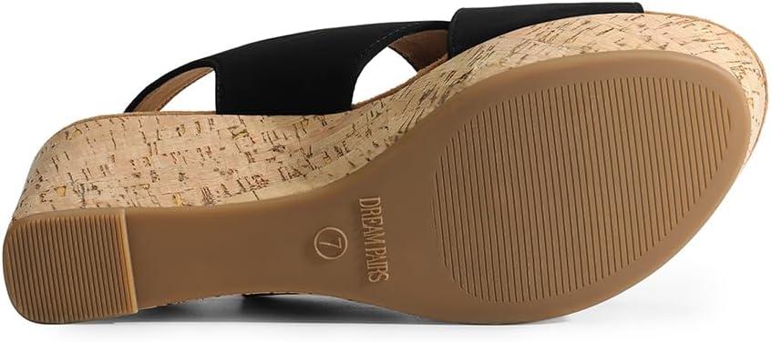 imageDREAM PAIRS Womens Platform Wedge Heel Sandals Comfortable Ankle Strap Sandals for Women Casual Dressy SummerSize 10BlackNubuckSDPW2411W