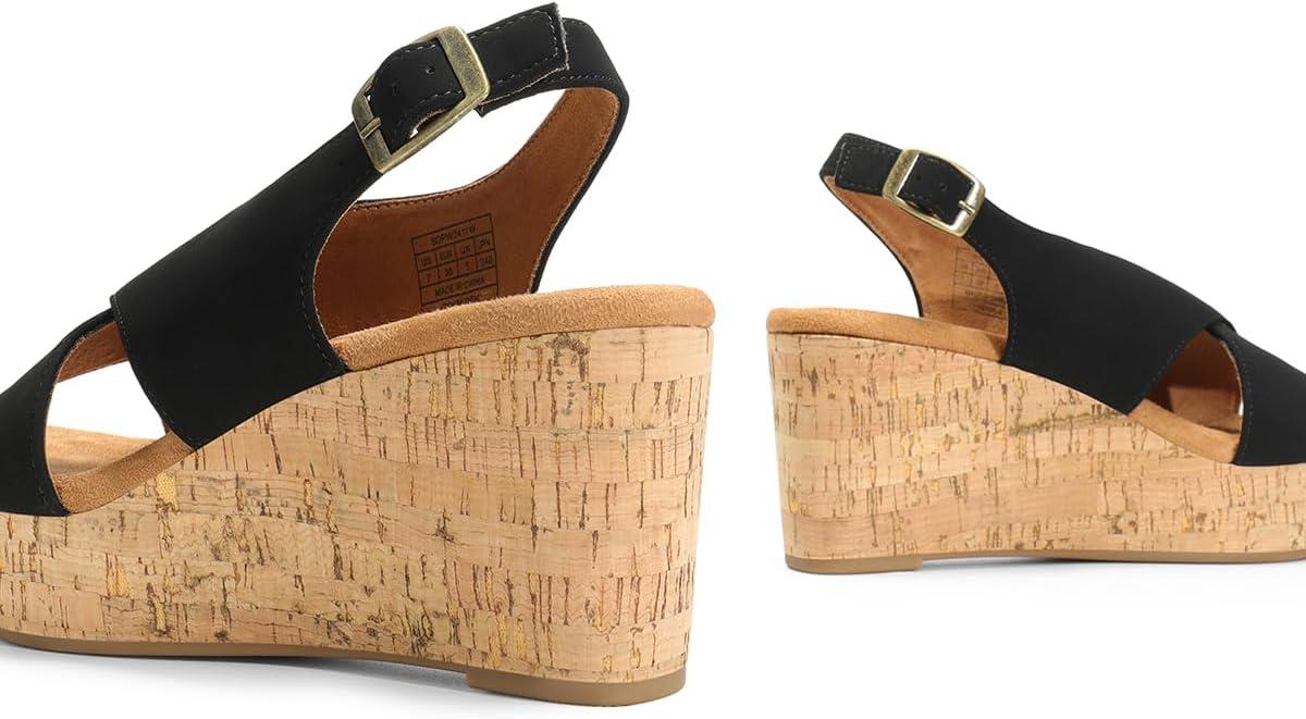 imageDREAM PAIRS Womens Platform Wedge Heel Sandals Comfortable Ankle Strap Sandals for Women Casual Dressy SummerSize 10BlackNubuckSDPW2411W