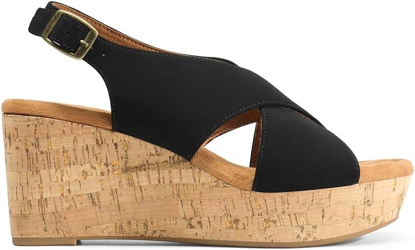 imageDREAM PAIRS Womens Platform Wedge Heel Sandals Comfortable Ankle Strap Sandals for Women Casual Dressy SummerSize 10BlackNubuckSDPW2411W