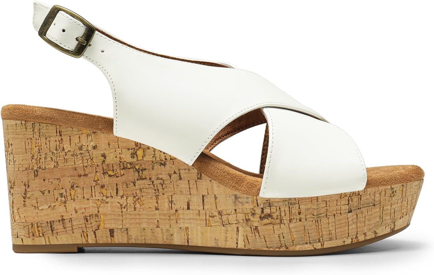 imageDREAM PAIRS Womens Platform Wedge Heel Sandals Comfortable Ankle Strap Sandals for Women Casual Dressy SummerSize 8WhitePuSDPW2411W