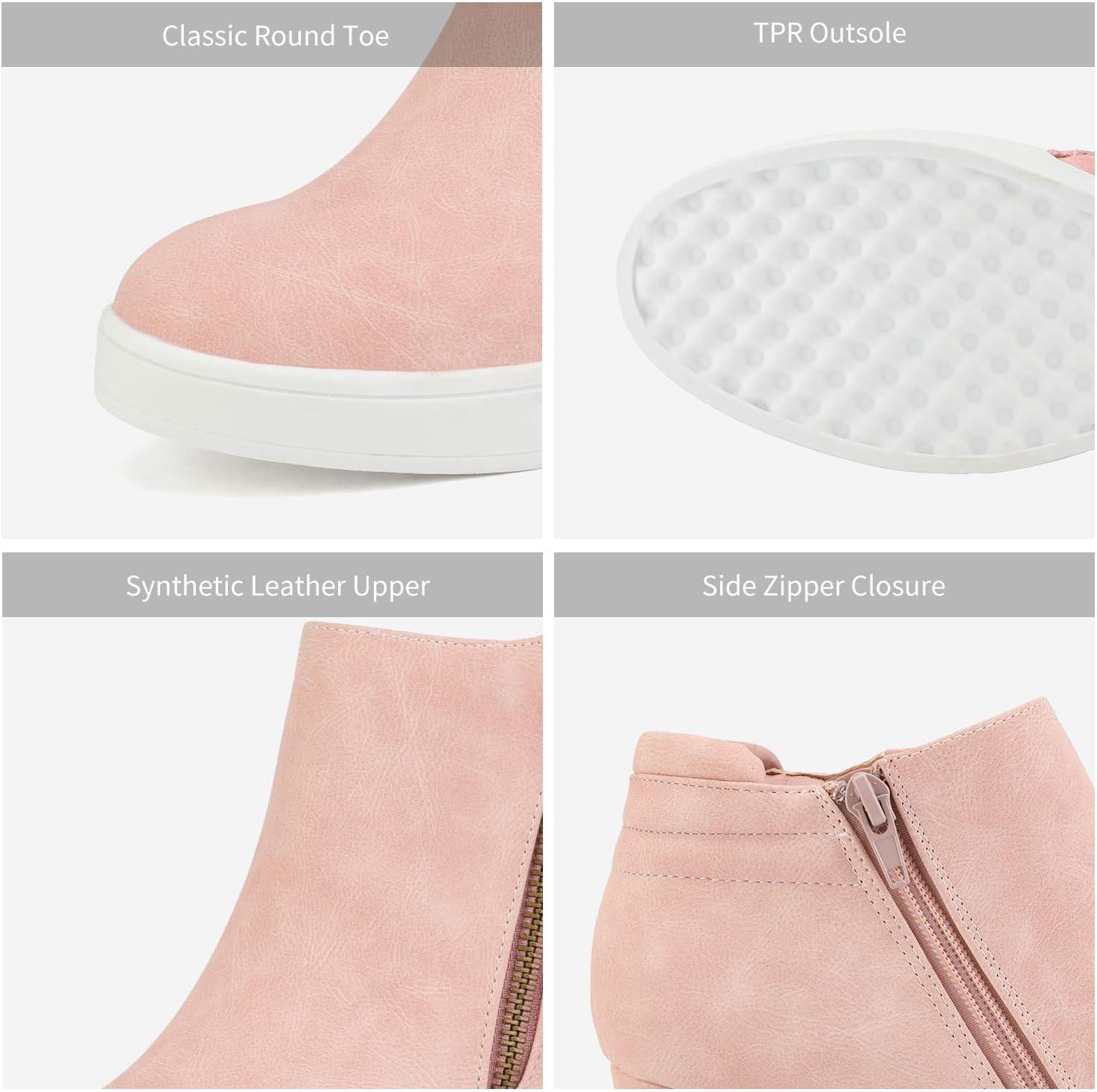 imageDREAM PAIRS Womens Platform Wedge Sneakers Ankle BootiesPink