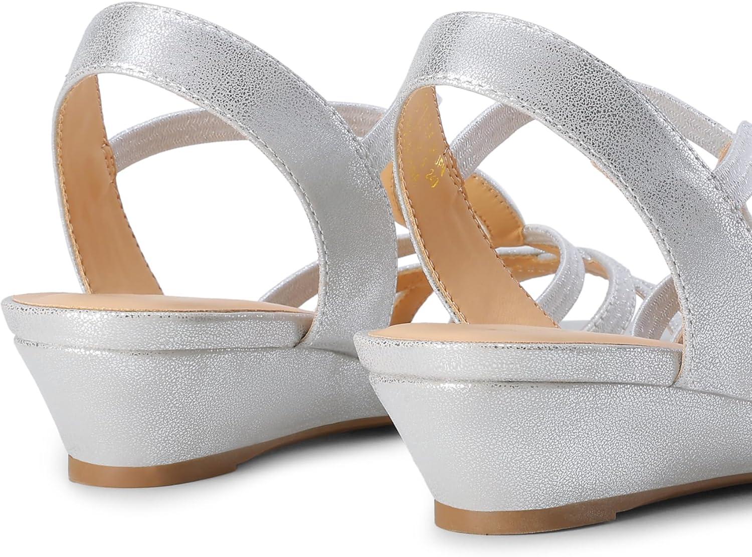 imageDREAM PAIRS Womens Platform Wedges Sandals Comfortable Open Toe Espadrilles Sandals Dressy Buckle Ankle Strap Summer ShoesSilver