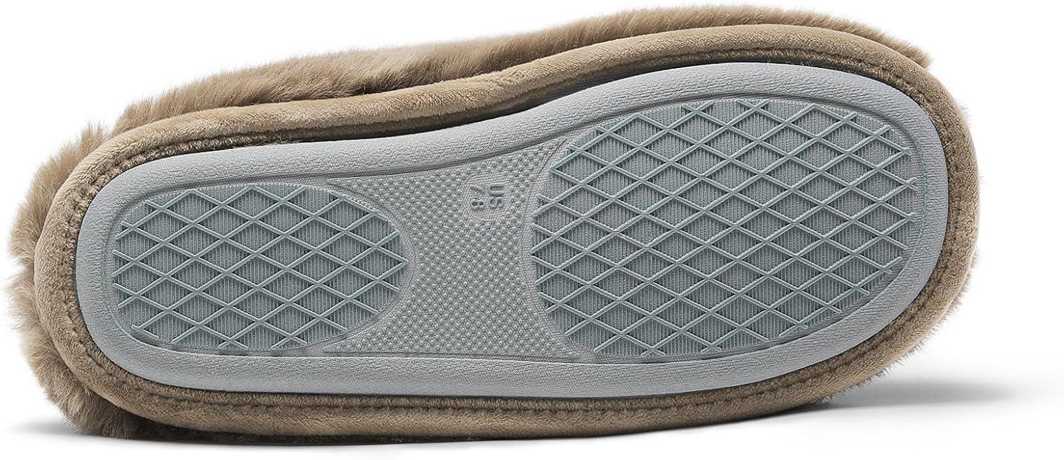 imageDREAM PAIRS Womens Plush Fuzzy Slip on Indoor Outdoor Winter House SlippersCamel