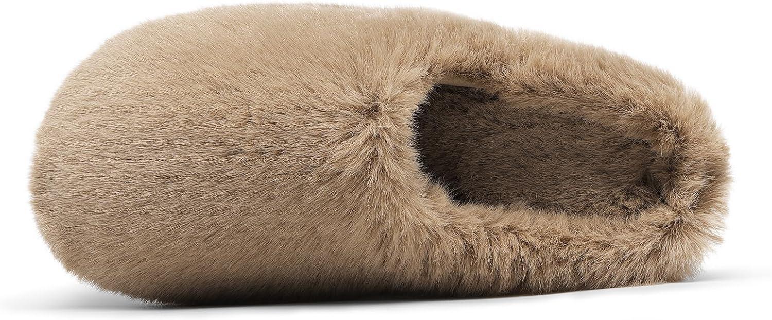 imageDREAM PAIRS Womens Plush Fuzzy Slip on Indoor Outdoor Winter House SlippersCamel