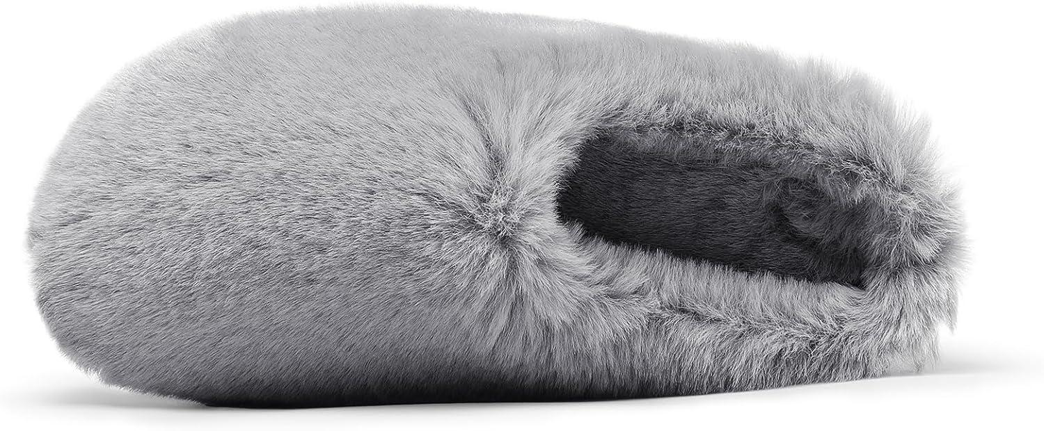imageDREAM PAIRS Womens Plush Fuzzy Slip on Indoor Outdoor Winter House SlippersDark Grey