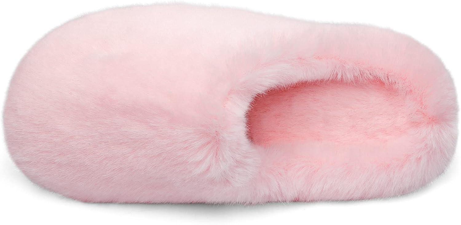 imageDREAM PAIRS Womens Plush Fuzzy Slip on Indoor Outdoor Winter House SlippersPink