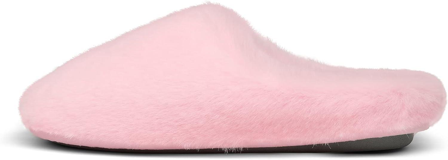 imageDREAM PAIRS Womens Plush Fuzzy Slip on Indoor Outdoor Winter House SlippersPink