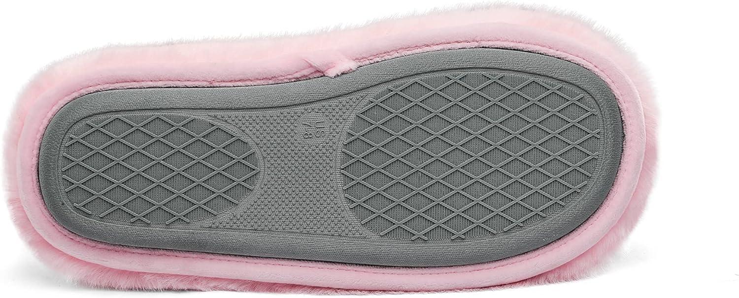 imageDREAM PAIRS Womens Plush Fuzzy Slip on Indoor Outdoor Winter House SlippersPink