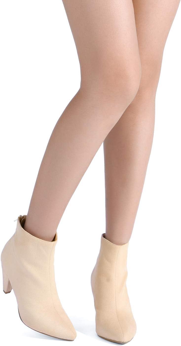 imageDREAM PAIRS Womens Pointed Toe Ankle Boots High Heel Booties Fashion Zipper Dress BootsNudeSuede
