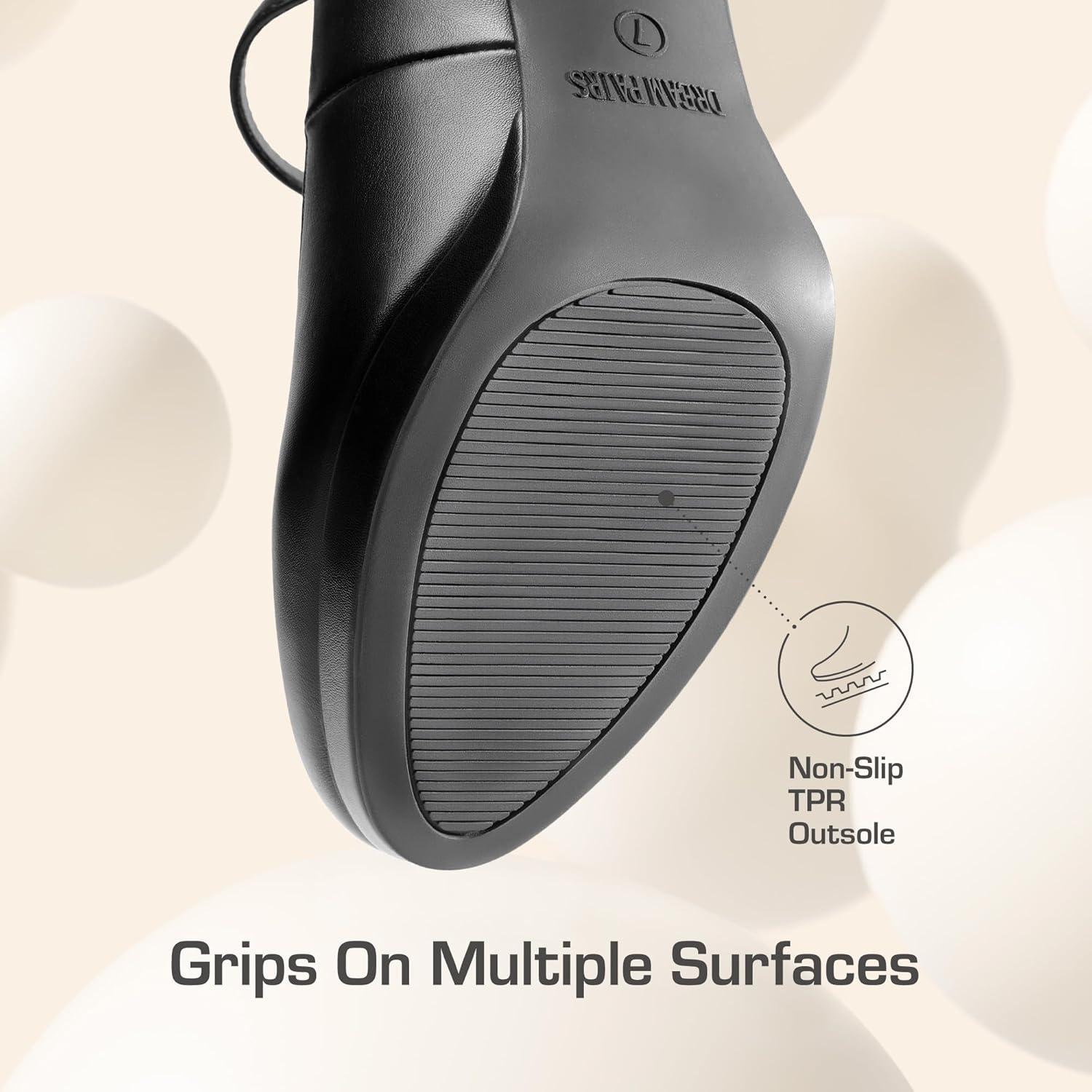 imageDREAM PAIRS Womens Pumps Close Toe Classic High Heels Round Toe Comfortable Low Platform Mary Jane Dress ShoesBlack