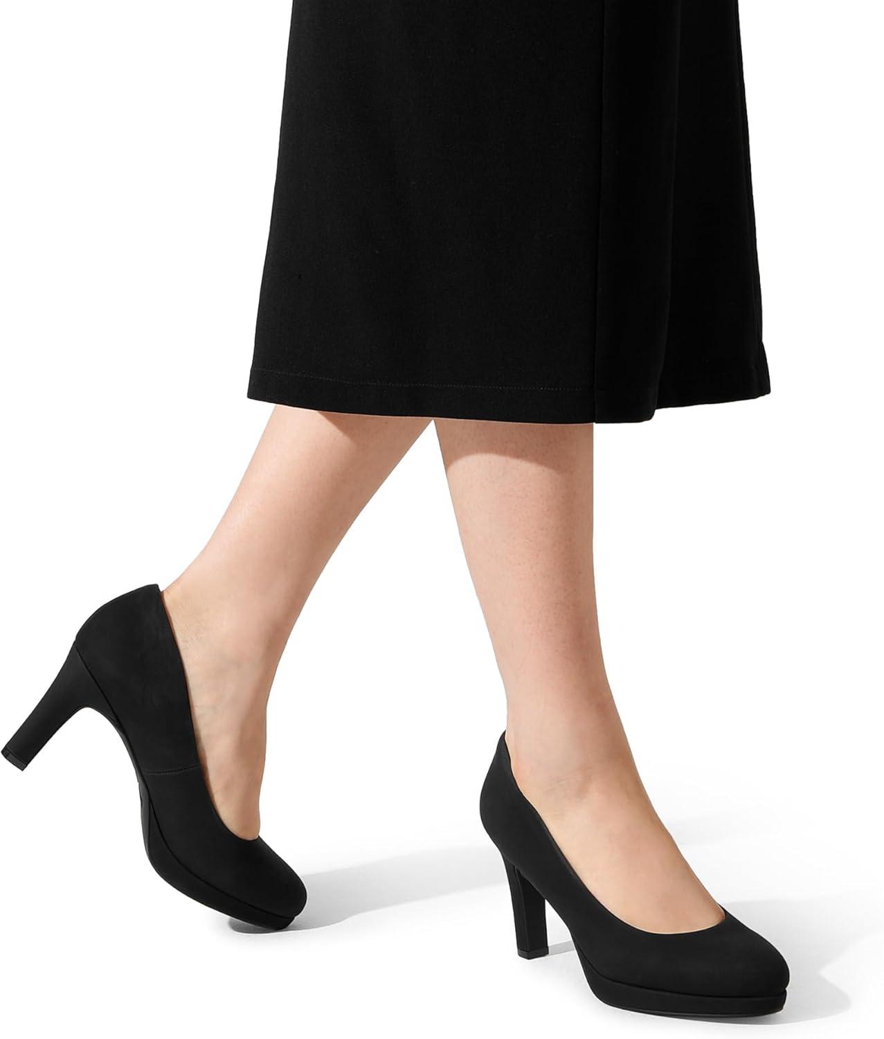 imageDREAM PAIRS Womens Pumps Close Toe Low Heels Platform Heels Comfortable Office Work Dress Shoes for WomenBlacknubuck