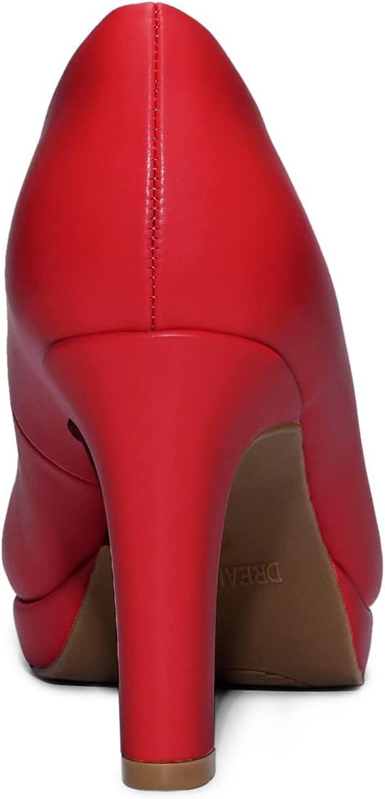 imageDREAM PAIRS Womens Pumps Close Toe Low Heels Platform Heels Comfortable Office Work Dress Shoes for WomenRedpu