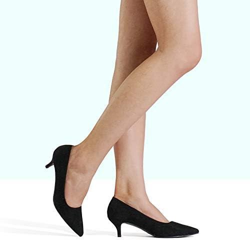 imageDREAM PAIRS Womens Pumps Kitten Heel Pointed Toe Shoes for Women Comfortable Office Work Dress ShoesBlackNubuck