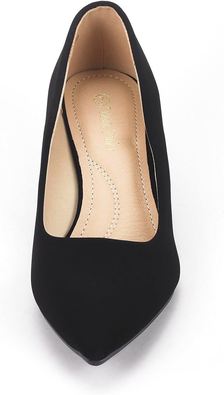 imageDREAM PAIRS Womens Pumps Kitten Heel Pointed Toe Shoes for Women Comfortable Office Work Dress ShoesBlackNubuck