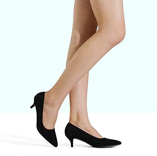 imageDREAM PAIRS Womens Pumps Kitten Heel Pointed Toe Shoes for Women Comfortable Office Work Dress ShoesBlackSuede
