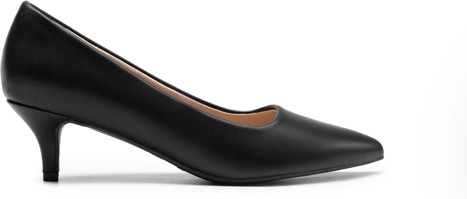 imageDREAM PAIRS Womens Pumps Kitten Heel Pointed Toe Shoes for Women Comfortable Office Work Dress ShoesBlackpu