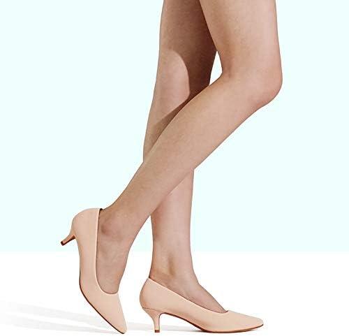 imageDREAM PAIRS Womens Pumps Kitten Heel Pointed Toe Shoes for Women Comfortable Office Work Dress ShoesNudeNubuck
