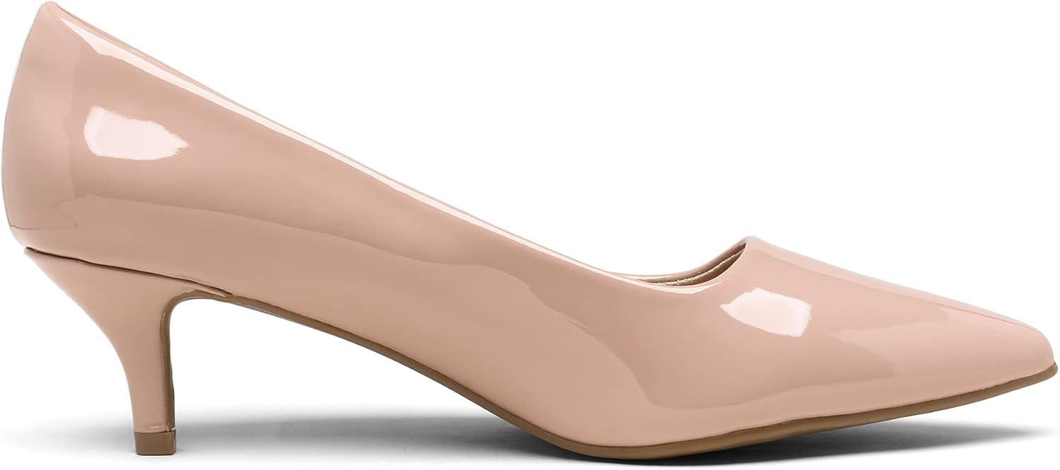 imageDREAM PAIRS Womens Pumps Kitten Heel Pointed Toe Shoes for Women Comfortable Office Work Dress ShoesPinkPat