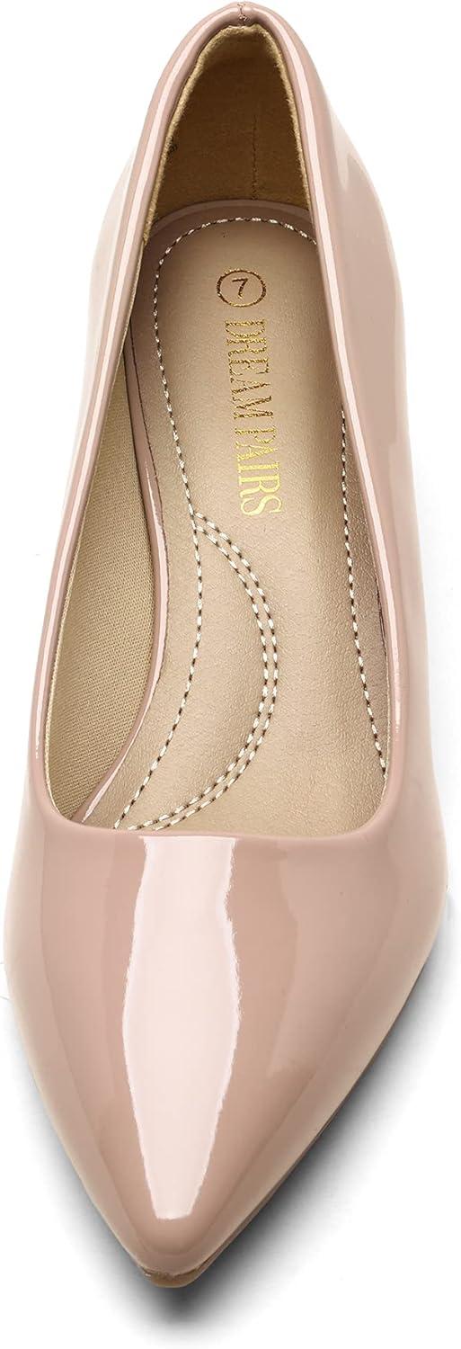 imageDREAM PAIRS Womens Pumps Kitten Heel Pointed Toe Shoes for Women Comfortable Office Work Dress ShoesPinkPat