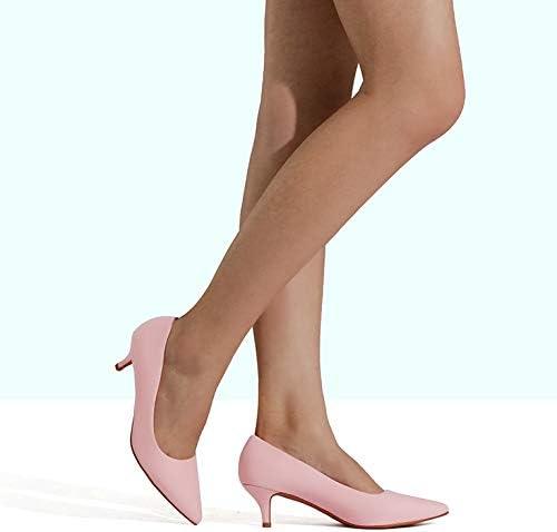 imageDREAM PAIRS Womens Pumps Kitten Heel Pointed Toe Shoes for Women Comfortable Office Work Dress ShoesPinkSuede