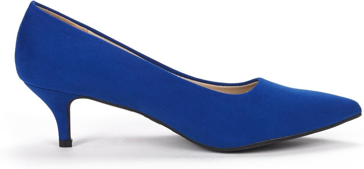 imageDREAM PAIRS Womens Pumps Kitten Heel Pointed Toe Shoes for Women Comfortable Office Work Dress ShoesRoyalBlue