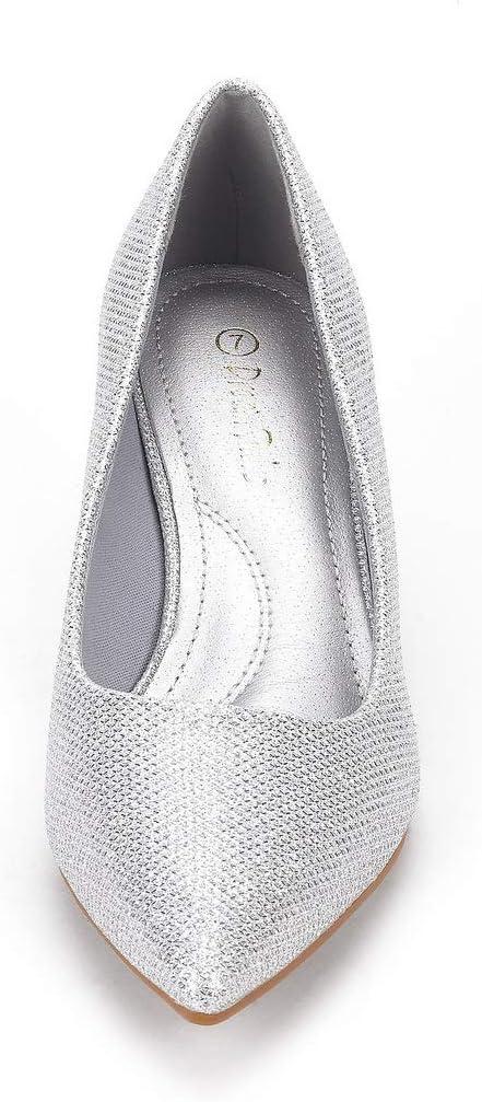 imageDREAM PAIRS Womens Pumps Kitten Heel Pointed Toe Shoes for Women Comfortable Office Work Dress ShoesSilverGlitter