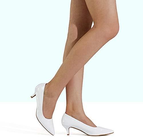 imageDREAM PAIRS Womens Pumps Kitten Heel Pointed Toe Shoes for Women Comfortable Office Work Dress ShoesWhitePat