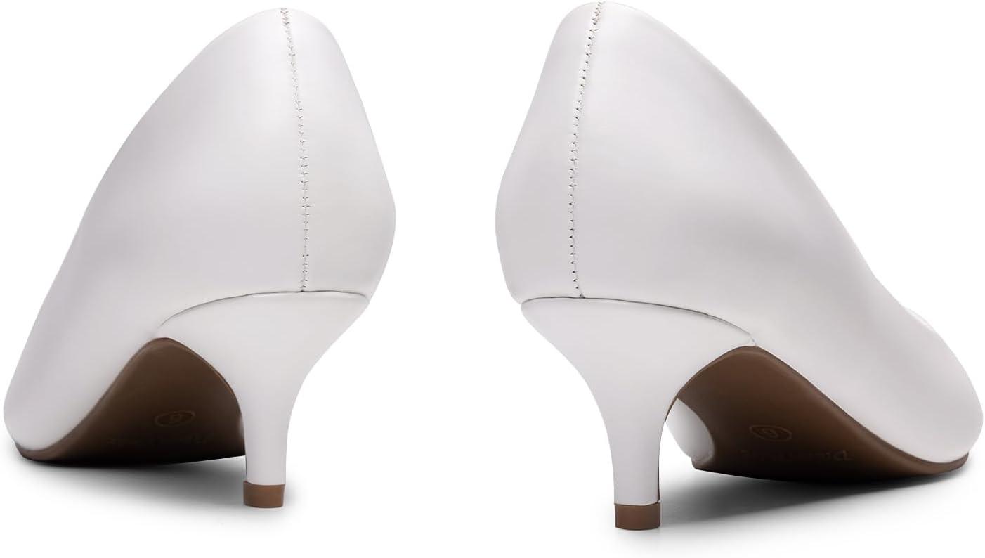 imageDREAM PAIRS Womens Pumps Kitten Heel Pointed Toe Shoes for Women Comfortable Office Work Dress ShoesWhitepu