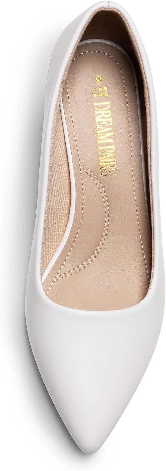 imageDREAM PAIRS Womens Pumps Kitten Heel Pointed Toe Shoes for Women Comfortable Office Work Dress ShoesWhitepu
