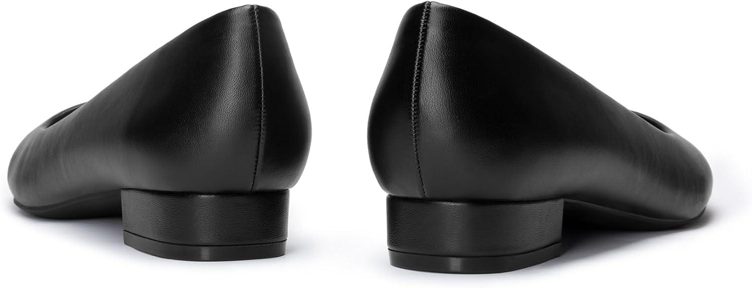 imageDREAM PAIRS Womens Pumps Low Chunky Closed Toe Heels for Women Comfortable Casual SlipOn Dress Shoes for Wedding Work Office PartyBlackpu