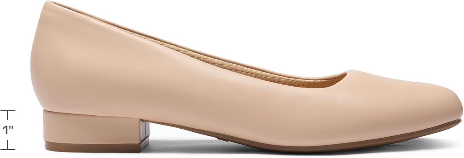 imageDREAM PAIRS Womens Pumps Low Chunky Closed Toe Heels for Women Comfortable Casual SlipOn Dress Shoes for Wedding Work Office PartyNudepu