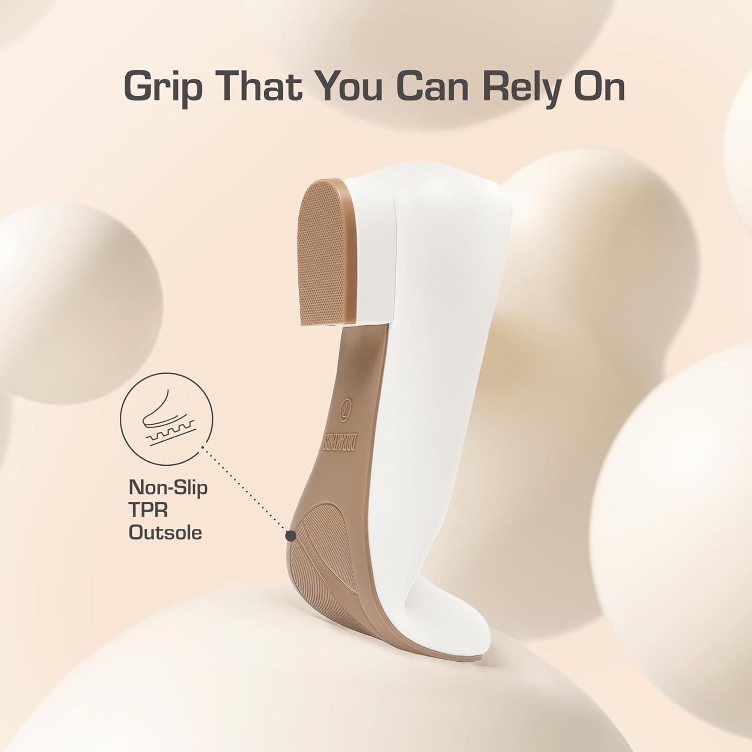 imageDREAM PAIRS Womens Pumps Low Chunky Closed Toe Heels for Women Comfortable Casual SlipOn Dress Shoes for Wedding Work Office PartyWhitepu