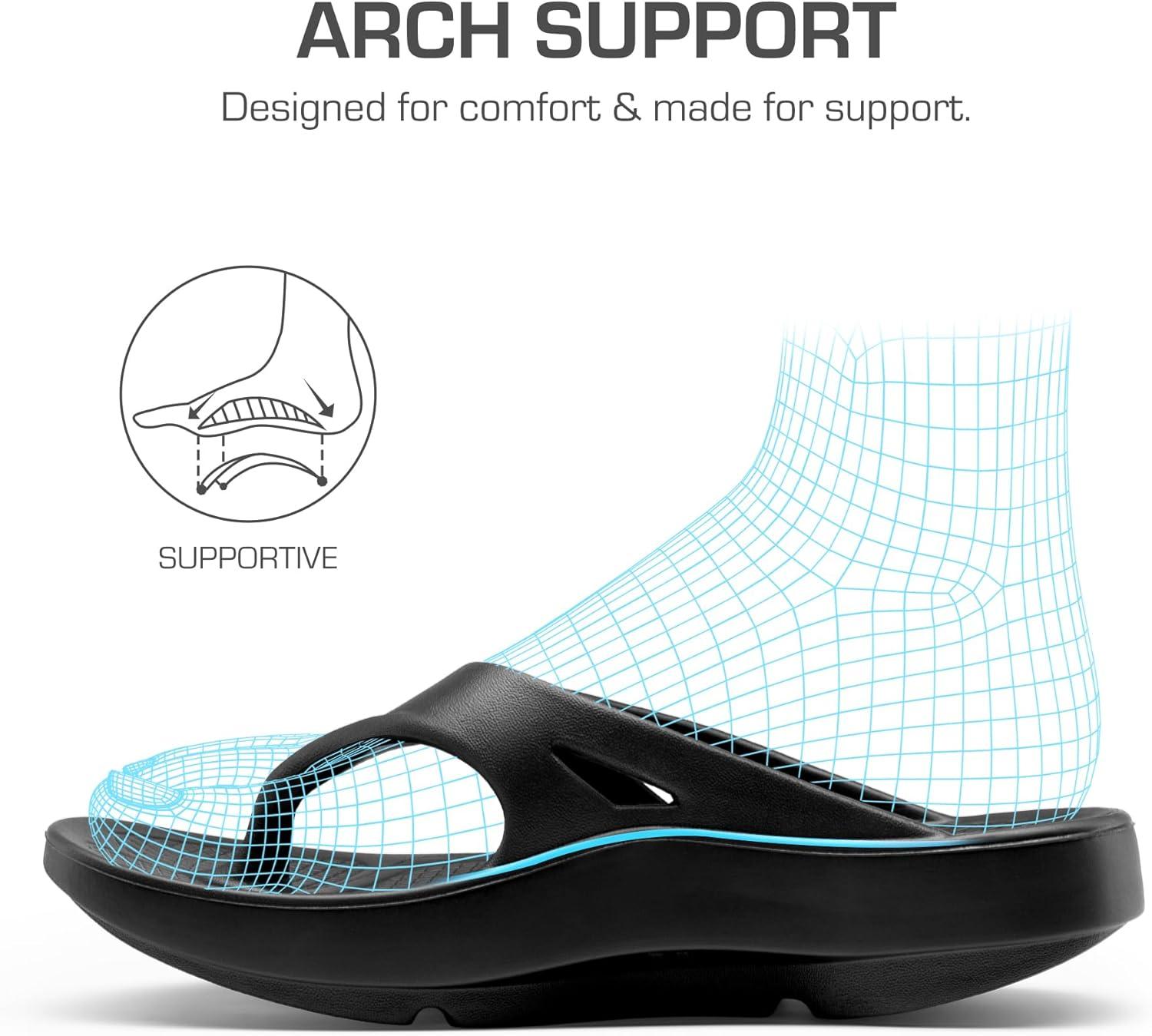 imageDREAM PAIRS Womens Sandals Comfortable Arch Support Flip Flops for SummerBlack