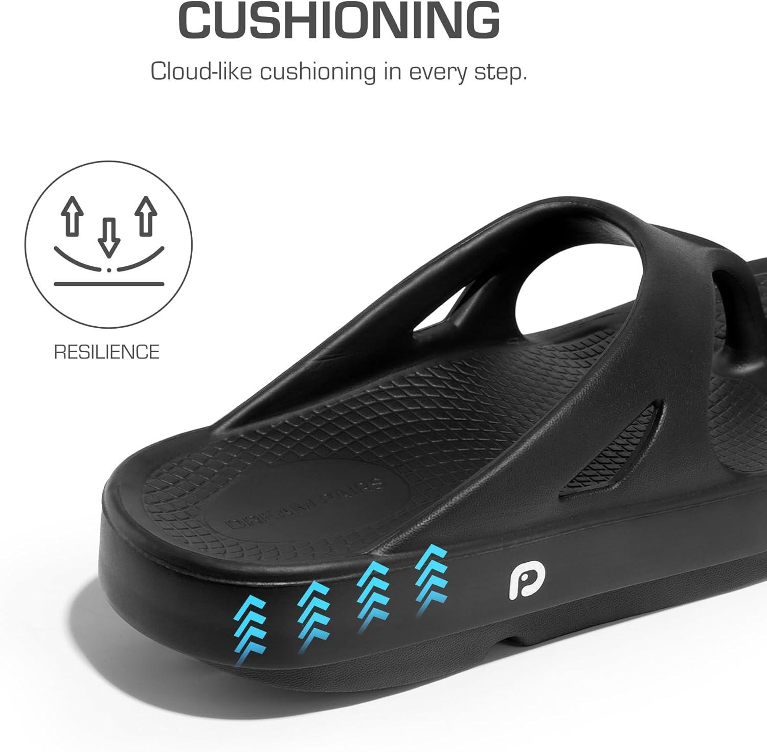 imageDREAM PAIRS Womens Sandals Comfortable Arch Support Flip Flops for SummerBlack