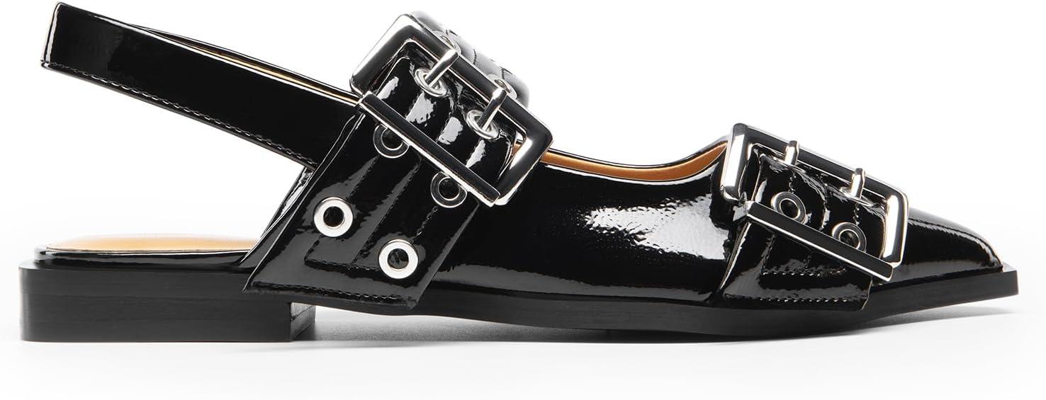 imageDREAM PAIRS Womens Slingback Ballet Flats Pointed Toe Buckle Comfortable Dress Slipon Flat ShoesBlack