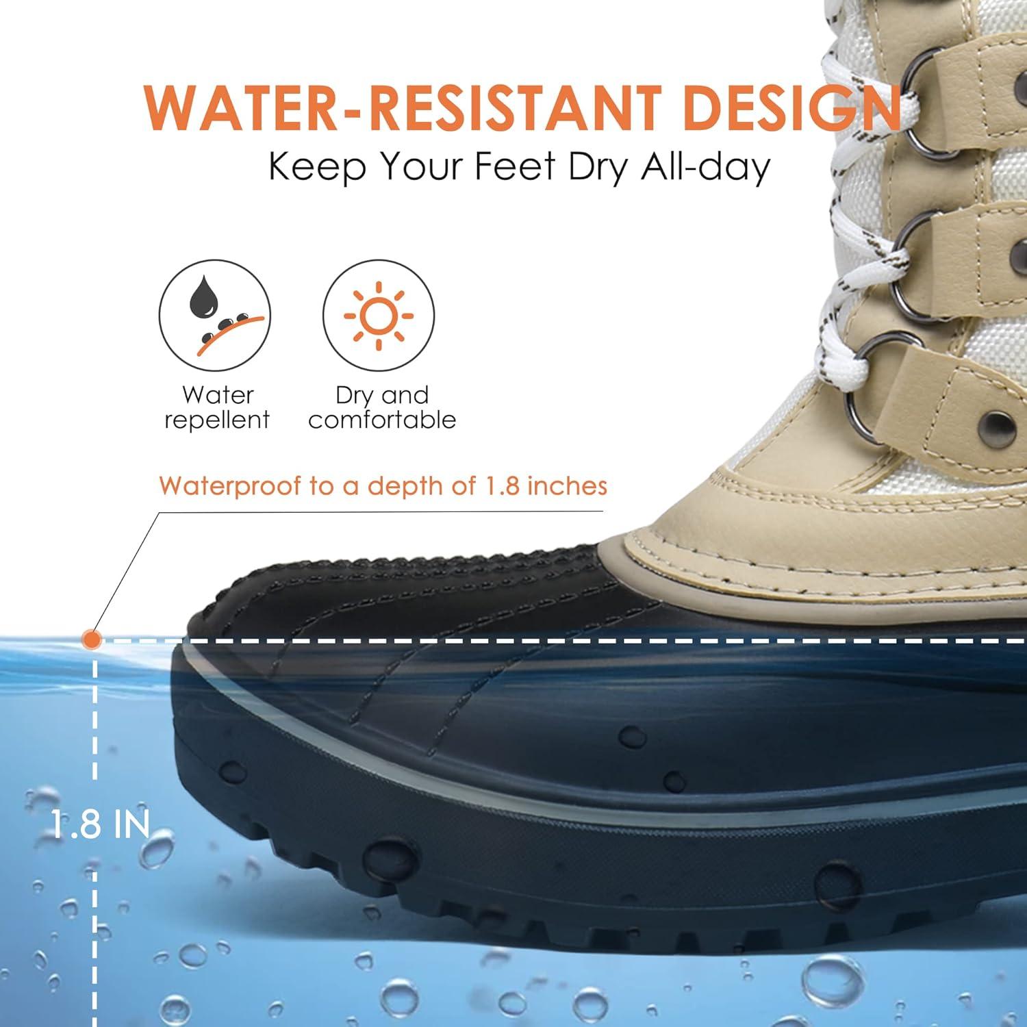 imageDREAM PAIRS Womens Snow BootsBeigeWhite