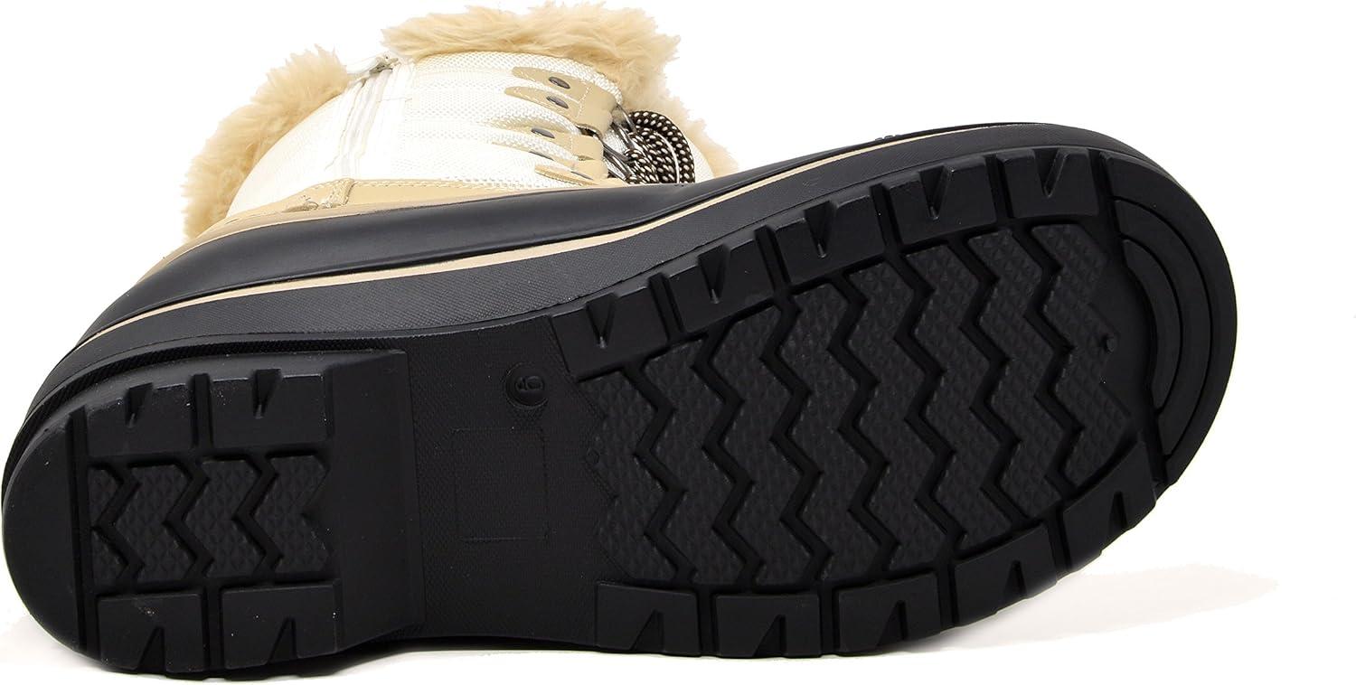 imageDREAM PAIRS Womens Snow BootsBeigeWhite