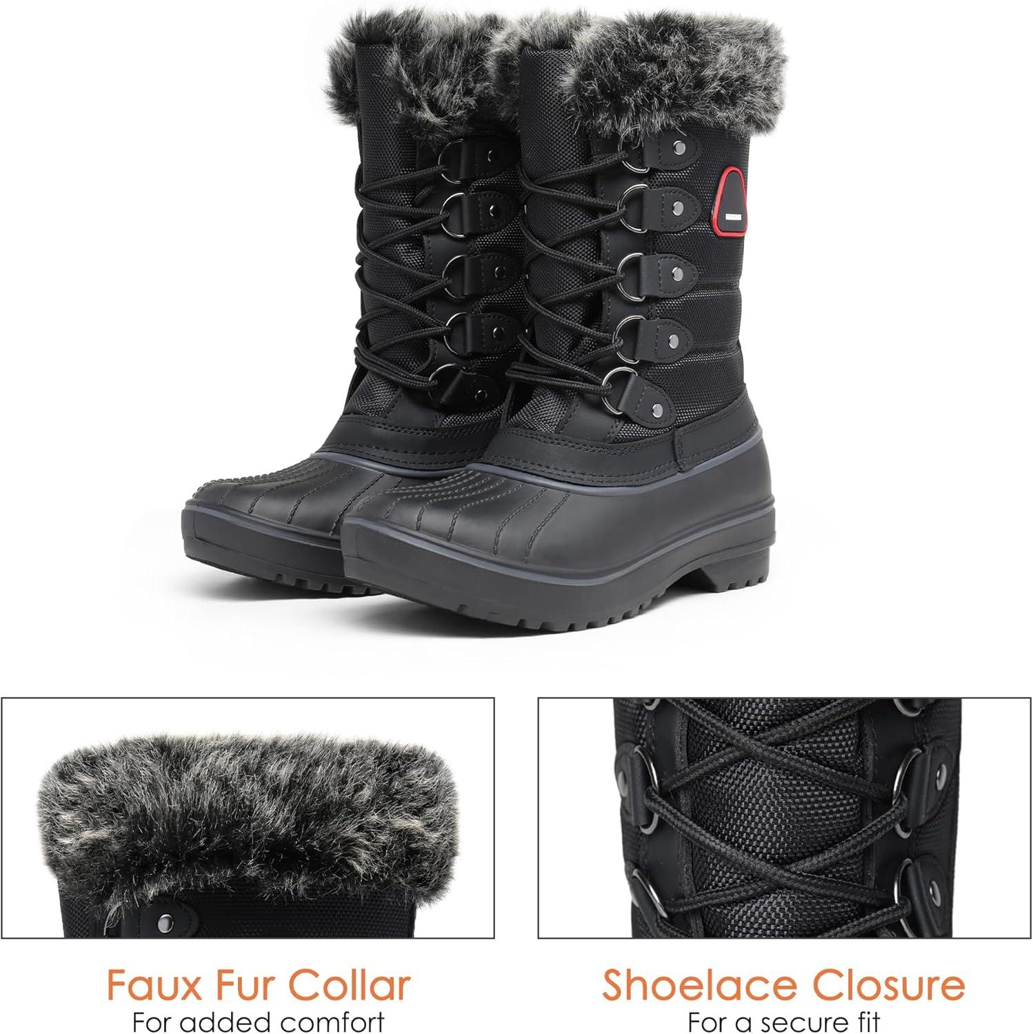 imageDREAM PAIRS Womens Snow BootsBlack