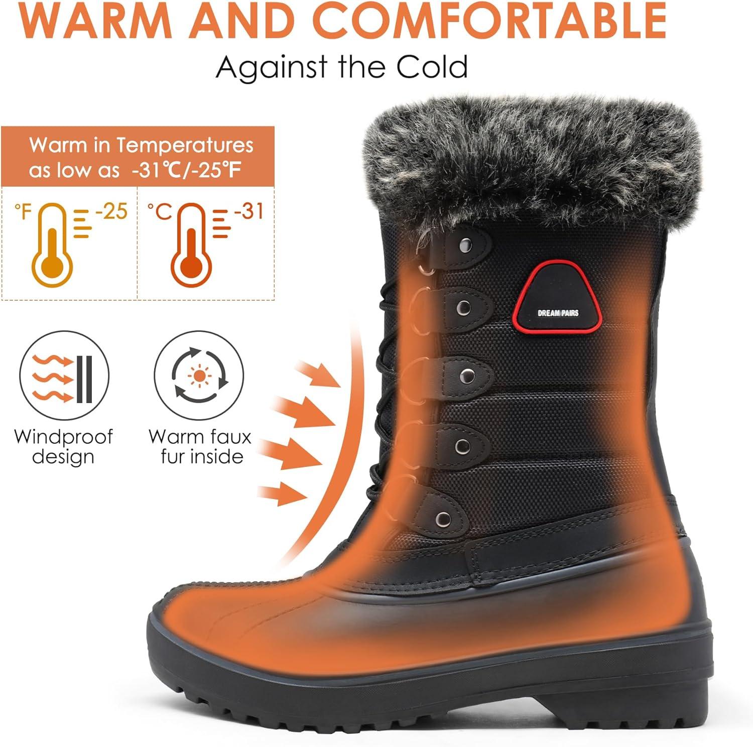 imageDREAM PAIRS Womens Snow BootsBlack