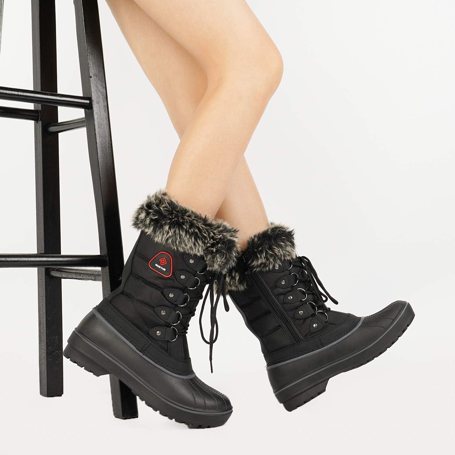 imageDREAM PAIRS Womens Snow BootsBlack