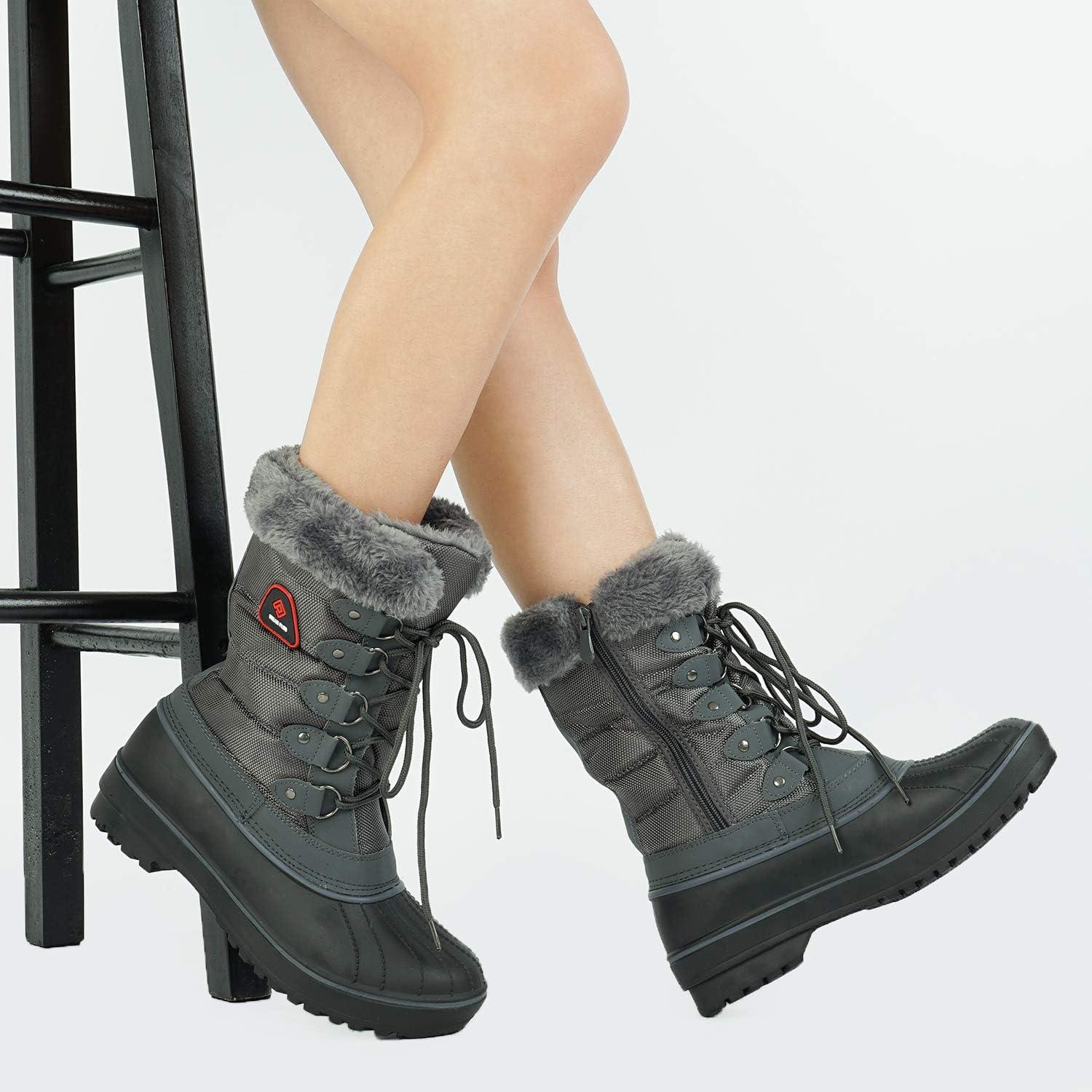 imageDREAM PAIRS Womens Snow BootsGrey