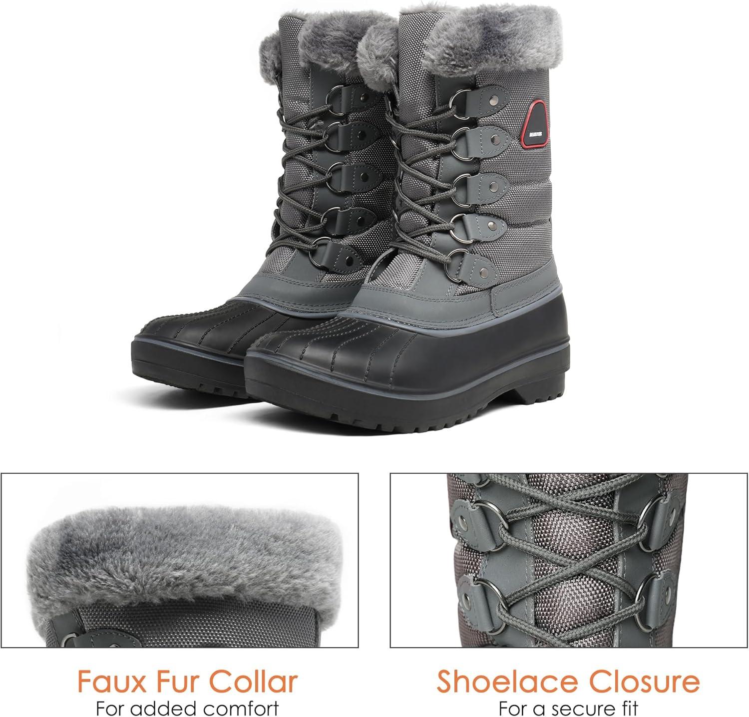 imageDREAM PAIRS Womens Snow BootsGrey