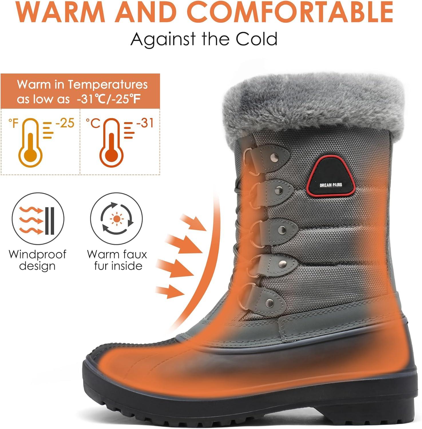 imageDREAM PAIRS Womens Snow BootsGrey