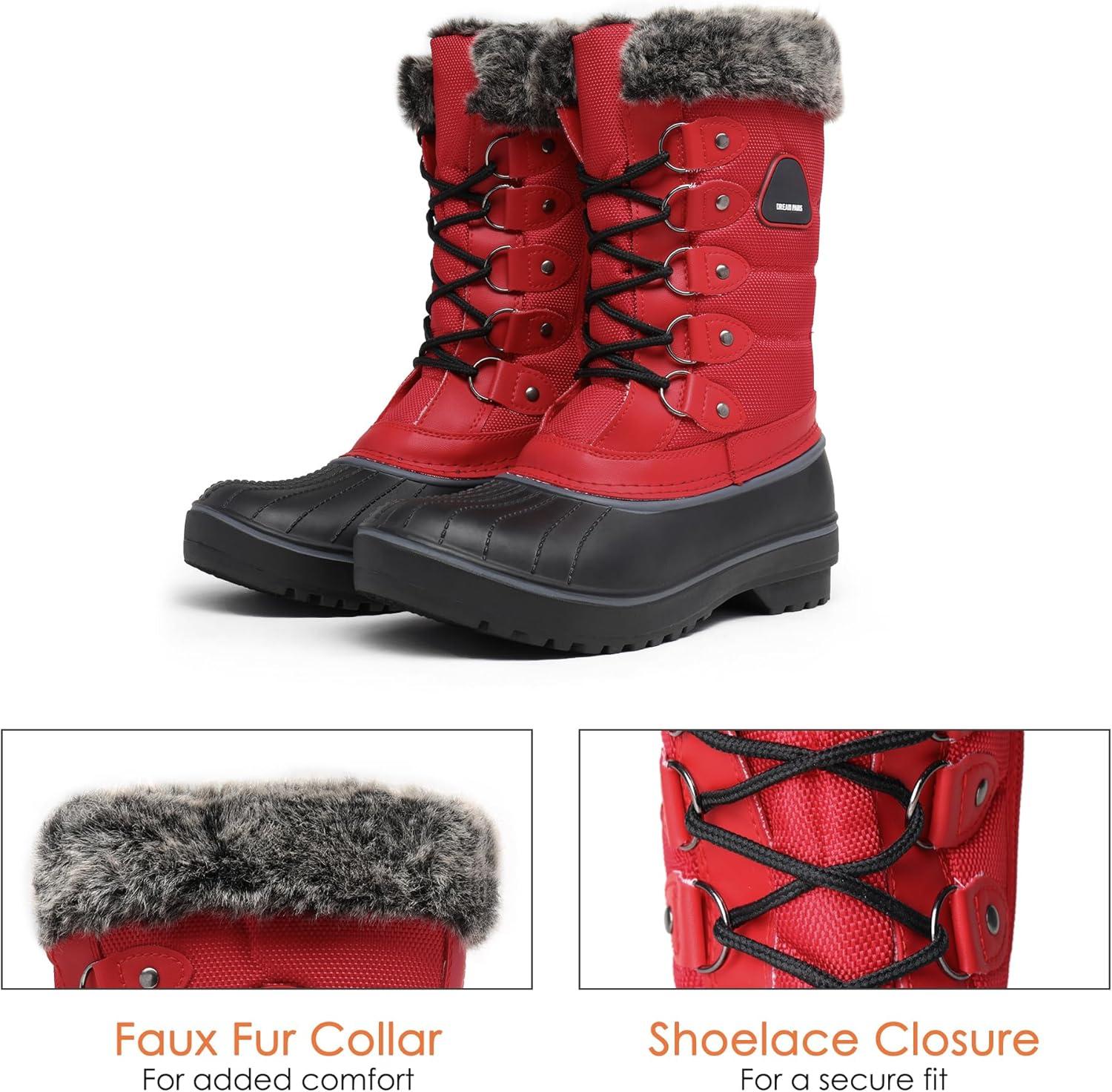 imageDREAM PAIRS Womens Snow BootsRed